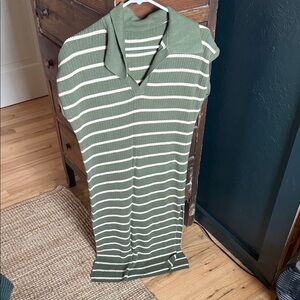 Green Striped Women's Sweater